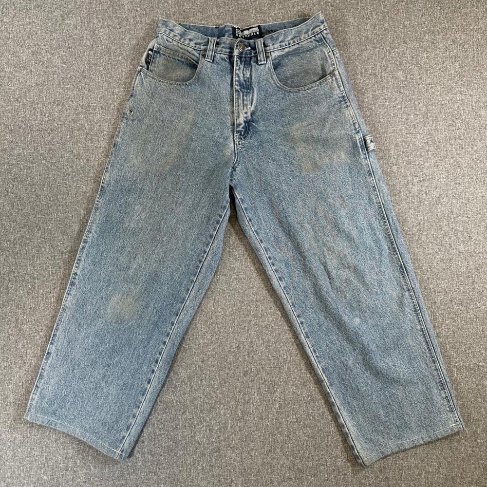 Southpole Carpenter Pants Mens 32x30 Baggy Skater Light Wash Blue Denim Utility